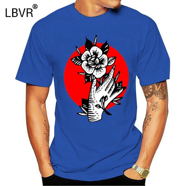

men tshirt rose tattoo design t shirt women t-shirt tees top