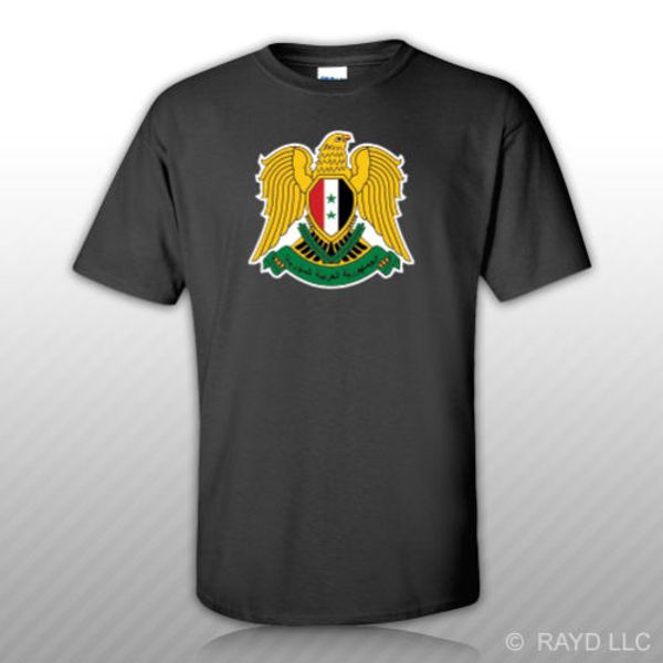 

2019 доставка летняя мода сирийская герб футболка tee shirt 2019 наклейка сирия флаг syr sy лето мужская одежда