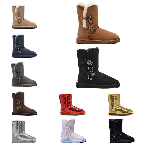 

австралия женщины snow boots классический mini голеностопного short bow загрузочный честнат ladies девушки зима открытый пинетки размер 36-4, White;red