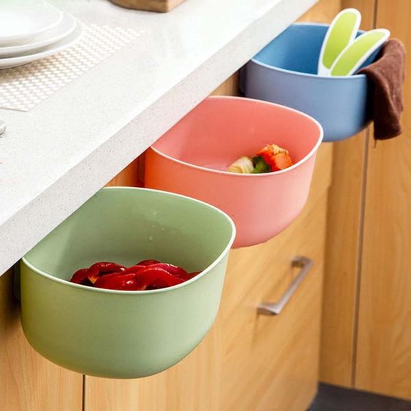 

plastic environmental hanging kitchen cabinet door trash rack style storage garbage boxs trash rack kitchen supplies organizer