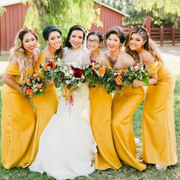 

charming yellow one shoulder bridesmaid dresses for wedding plus size mermaid maid of honor gowns floor length bridesmaid dress, White;pink