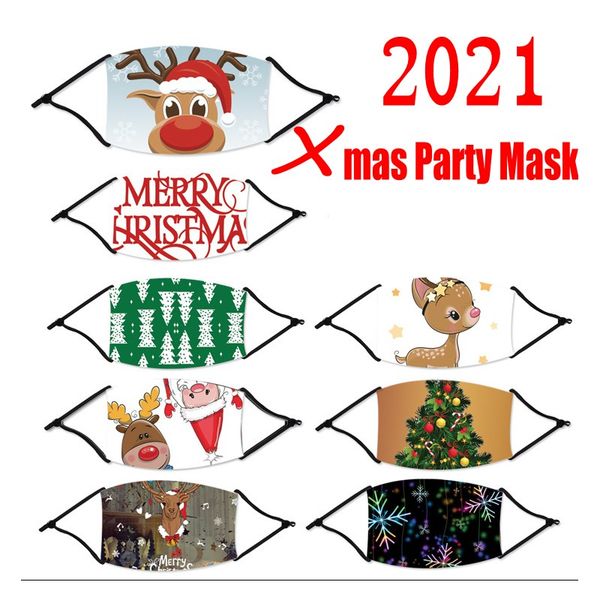 

cute new christmas masks deer printed xmas face masks anti dust snowflake christmas mouth cover washable reusable with masks filters