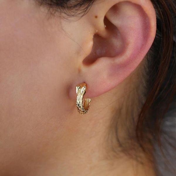 

2020 unique snake earrings gold color zircon earrings for women girl small for punk summer style, Silver