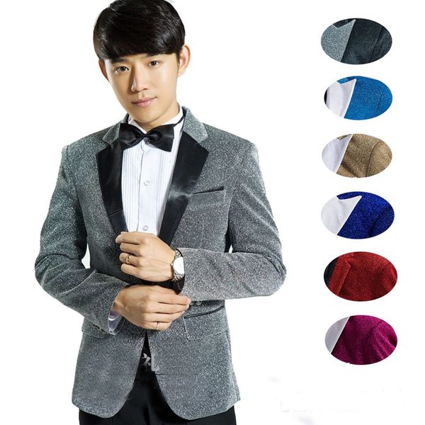 

bright silk male master bright silk dresses stage costumes men terno suit mc host clothing singer suits & blazer jacket, White;black