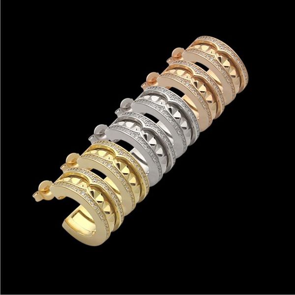 

rivet gear double side drill earrings gold version pagoda earrings, Golden;silver