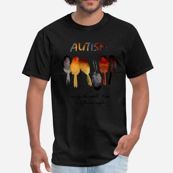 

autism seeing the orld from a different angle colo t shirt men personalized short sleeve s-xxxl formal graphic comfortable summer style