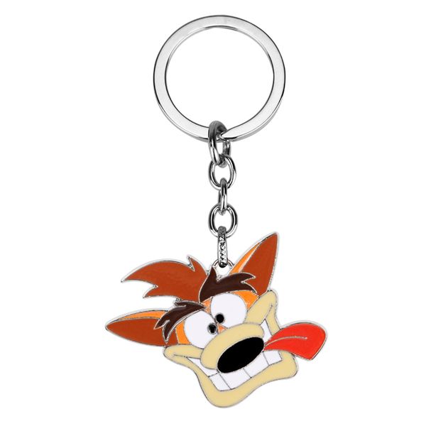 

mqchun fashion jewelry crash bandicoot keychain dog charm key ring holder men car women bag key chain pendant chaveiro-50, Silver