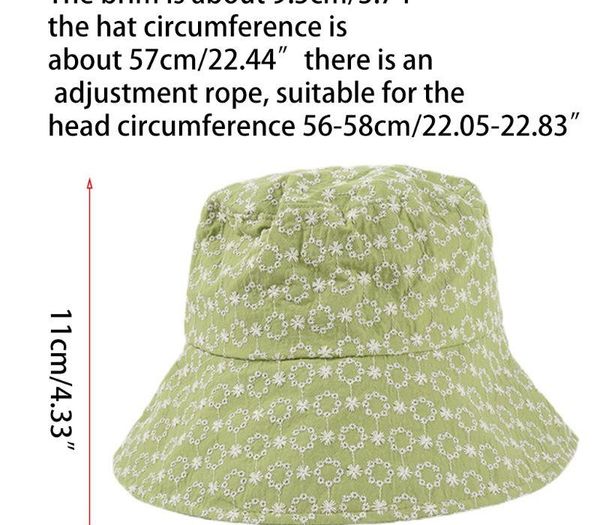 

Women Wide Brim Bucket Hat Embroidery Floral Sunscreen Packable Fisherman Cap 875B
