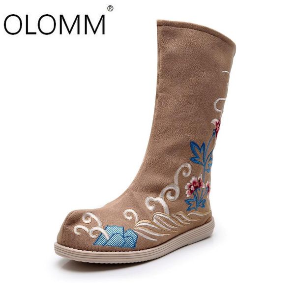 

new boots antique stiletto embroidered shoes boots zapatos de mujer women, Black