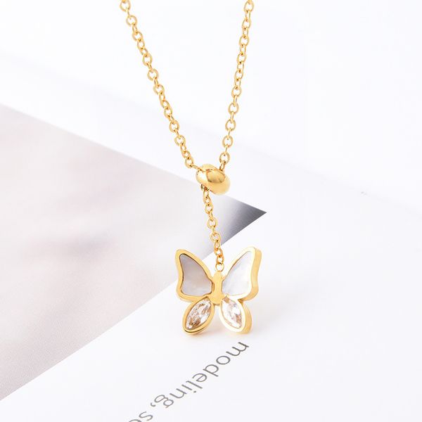 

fashion white butterfly necklace, Silver