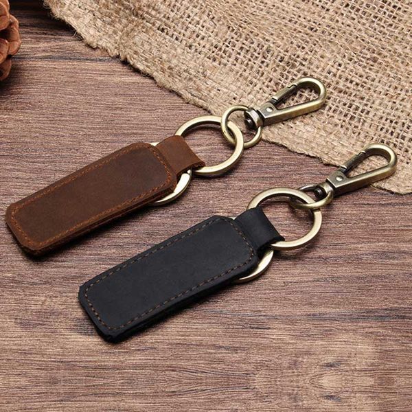

car vintage keychains fashion cowhide leather key rings handmade gifts car bag accessories key ring llaveros mujer, Silver
