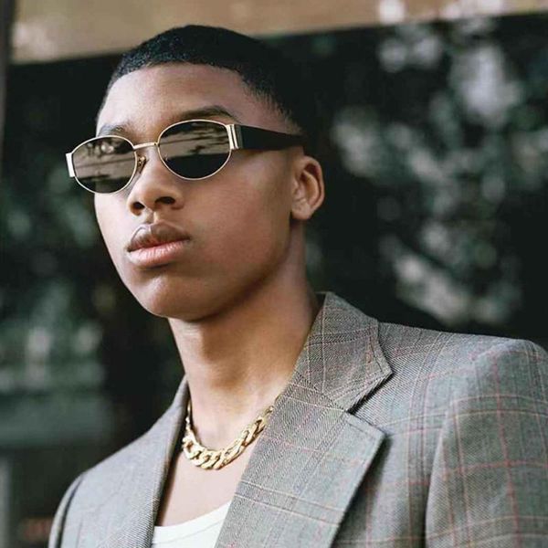 

steampunk sunglasses 2020 punk metal sun glasses men europe and america vintage trendy oval eyeglasses women red green purple, White;black