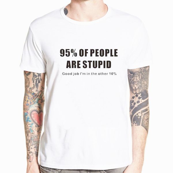 

95% людей stupid подарок для папы день отца смешной футболка tshirt мужчины повседневная коротким рукавом футболки лучшие тис плюс размер