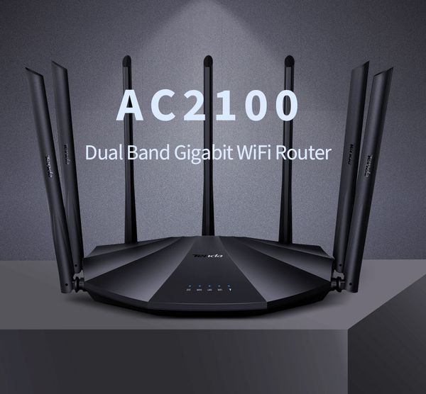 

tenda ac23 ac2100 router gigabit 2.4g 5.0ghz dual-band 2033mbps wireless router wifi repeater with 7 high gain antennas wider