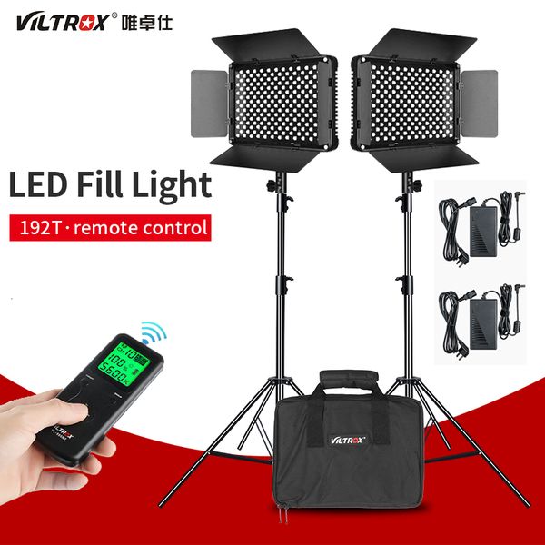 

flash heads viltrox vl-s192t led video light bi-color dimmable wireless remote panel lighting kit + 1.8m stand for studio shooting