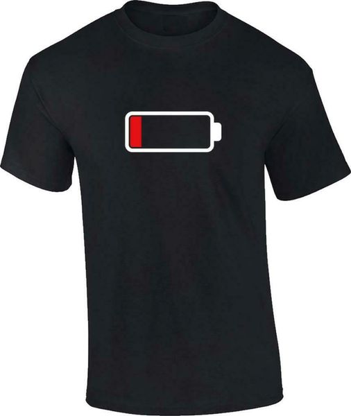 

funny low battery exhausted t-shirt