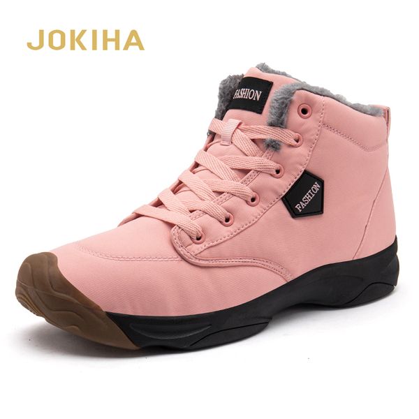 

зима снег сапоги женщин мода плюшевые теплые ботильоны ботинки женщина открытый снегоступы для дам мужской пинетки, Black