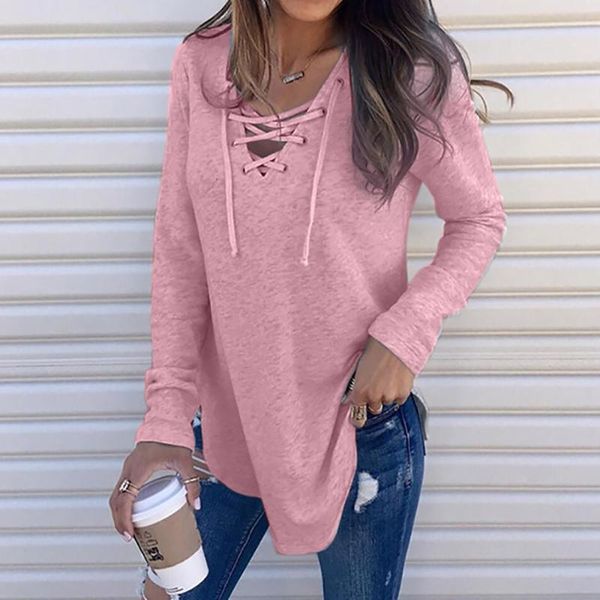 

2020 women's shirts for spring female v neck strap long sleeve oversize fashion female elegant autumn blouse#guahao, White
