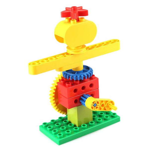 

14pcs large particles building blocks rotate the scarecrow by hand for children present intelligence assemble toy for kids education