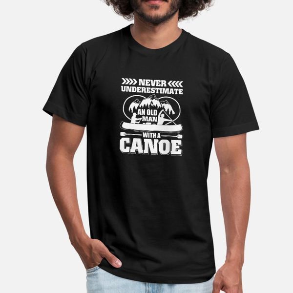 

never underestimate old man with a canoe t shirt men customized tee shirt plus size 3xl basic solid fit funny casual summer style formal