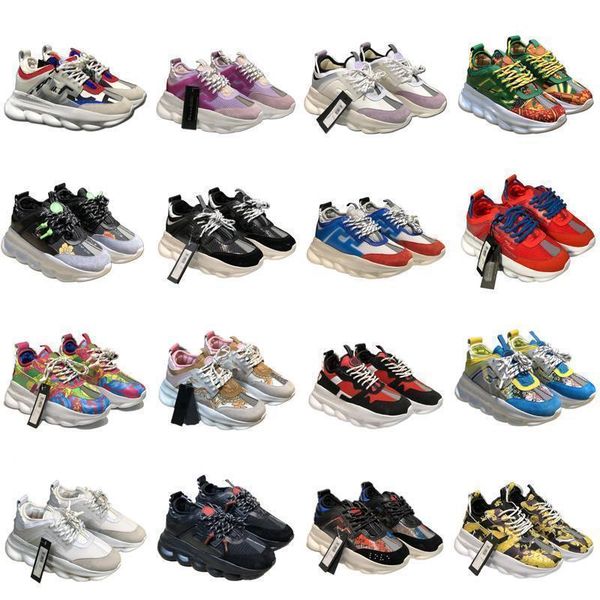 

2020 chain fashion men casual shoes reaction sneaker running design shoes men womens medusa shoes link-embossed trainer flair snea uv1k#, Black