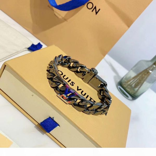 

luxurious quality genuine leather bracelet for man in 19# jewelry gift with yellow box packing ps5353luxurious quality genuine, Black