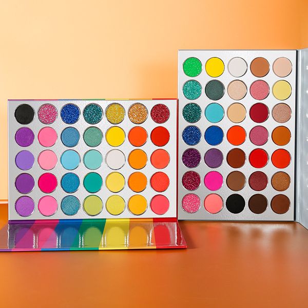 35-Farben-Regenbogen-Lidschatten-Palette, gepresster Glitzer, Schimmer, mattes Make-up, langanhaltende, pigmentierte Augenpalette