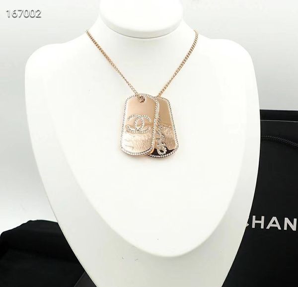 

nameplate necklace exquisite design 2020 new with box sell fashion beautiful luxury accessories 060428, Silver