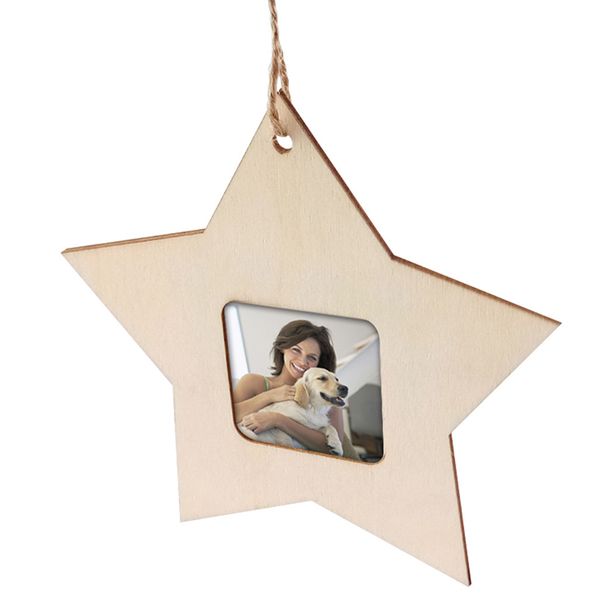 

10pcs mini pendant supplies art wood star hanging home decoration p frame