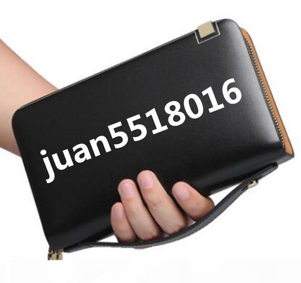 

2019 men leather brand classic wallet casual long card holder holder pocket fashion wallets men wallet serial number, Red;black