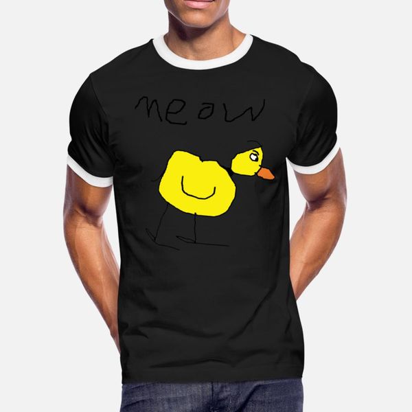 

мяу утка тенниска мужчина ситца crew neck standard сумасшедшего смешное лето стиль kawaii рубашка