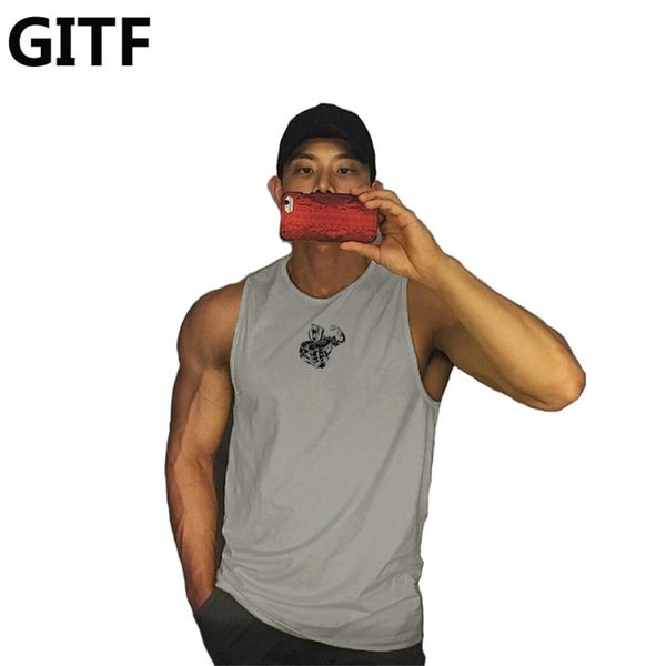 

gitf men gym fitness mesh sports tank men joggers sleeveless breathable male running tank bodybuilding clothes, Black;blue