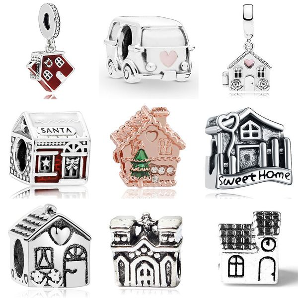 

house charms adapting original pandora bracelet & bangle accessories diy family bead for women fashion jewelry gift, Bronze;silver