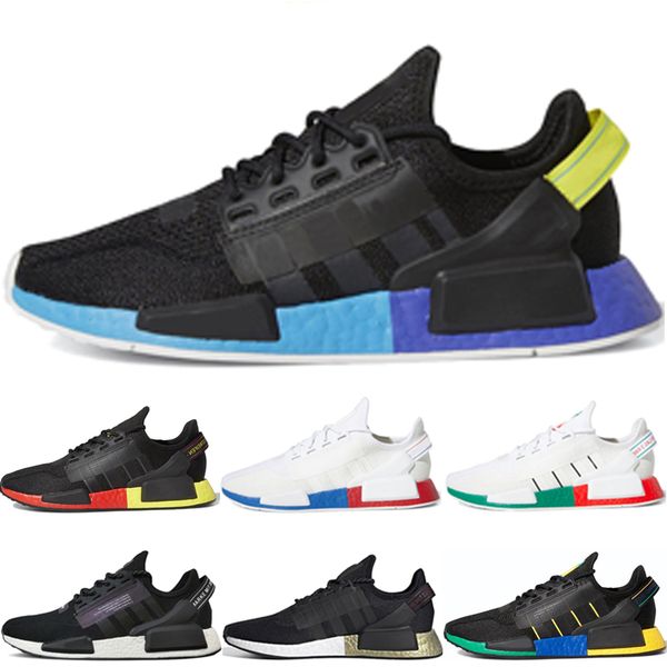 

sale nmd running shoes r1 v2 men women aqua black gold bright volt mexico city red blue munich sneakers trainers