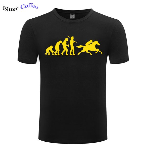 

new fashion riding horse evolution t shirts men summer cotton short sleeve o-neck ape evolution horse t-shirt tees