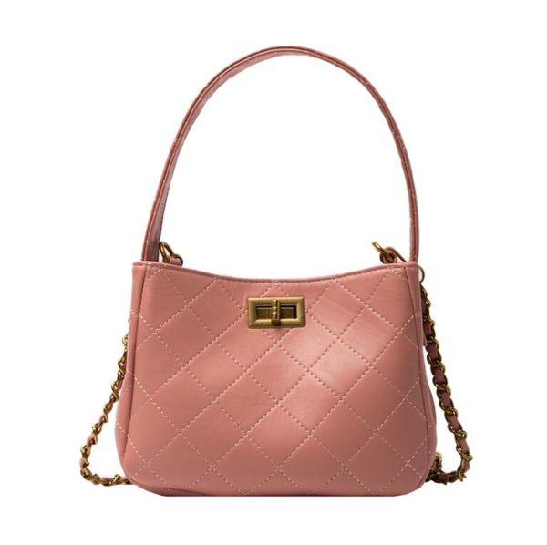 

ins women handbags shoulder bags ladies large capacity bucket check chain totes crossbody bag