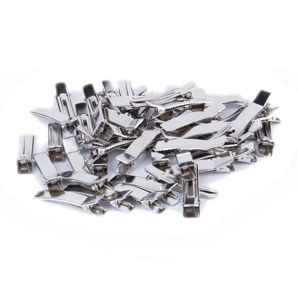 

50pcs crocodile clips for hair pins diy - silver