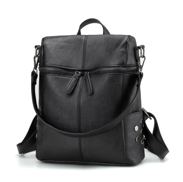 

Fashion Women Backpack High Quality Students Schoolbag Rivet Lady Travel Backpack Shoulder Bags