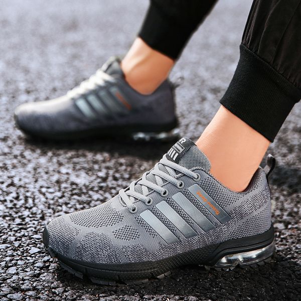 

men running shoes breathable mesh lace-up sneakers outdoor sport shoes light non-slip gym trainers walking jogging flats fashion