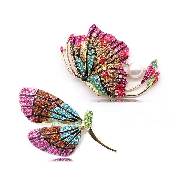 

pins, brooches fashion jewelry pendant temperament crystal color butterfly brooch dragonfly animal woman, Gray