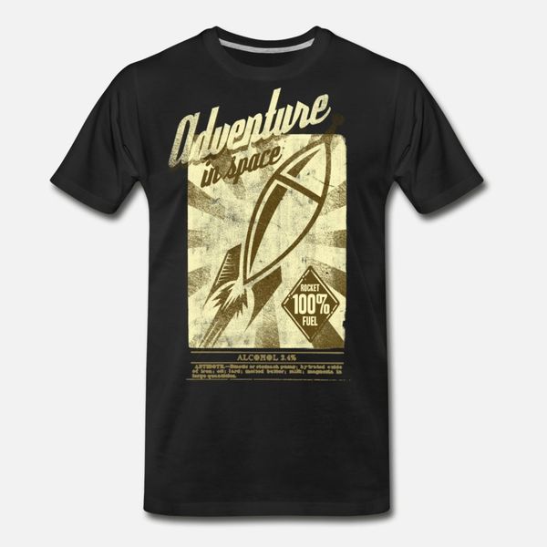 

retro space rocket t shirt men create 100% cotton s-xxxl homme fit comfortable spring standard shirt