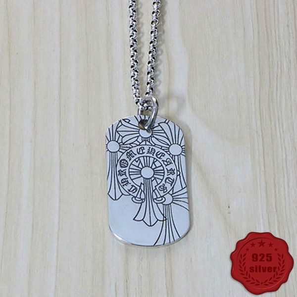 

brand s925 sterling silver pendant european and american punk hip hop fashion cross letter shape couple personality tag 2020 new hot