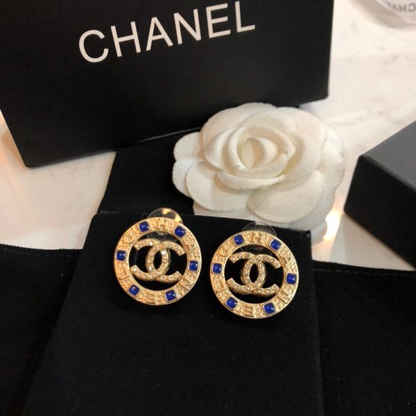 

роскошь дизайнер ювелирных женщин earringsnew горячий продавать письмо нить на заказ серьги ювелирных женщин серьги с коробкой г1, Golden