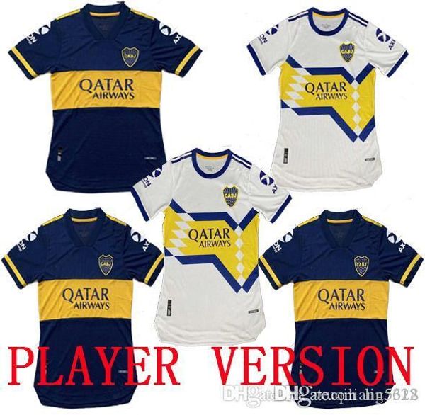 

player version 20 21 boca juniors maillots de foot soccer jersey salvio tevez de rossi 2020 2020 home away football player shirt, Black;yellow