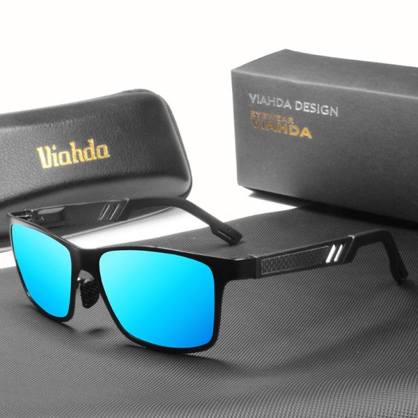 

viahda new men polarized aluminum magnesium frame sun glasses driving glasses square goggle eyewear accessories for men, White;black