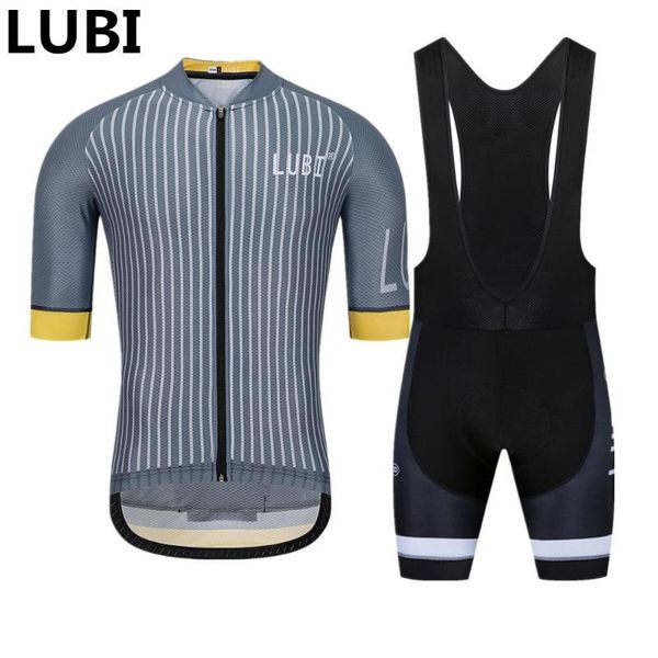 

lubi men summer cycling jersey set wear shockproof gel pad mtb tights clothes kits bike clothing road suit ropa ciclismo hombre, Black;blue