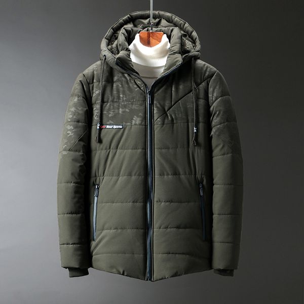 

men coat winter plus size 4xl 5xl 6xl 7xl 8xl mens hooded collar winter parka cotton padded jackets men can 150kg, Black