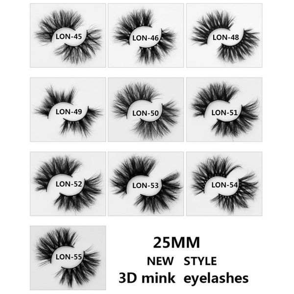 

1pair 25mm 100% mink hair false eyelashes handmade cruelty-lashes wispies fluffy long volume mink false eyelash