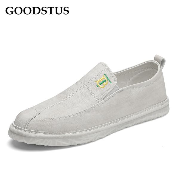 

goodstus мужчины pu твердые повседневная обувь slip-on pu вамп дышащая soft bottom удобная вручную мужчина новая мода на открытом воздухе sn, Black