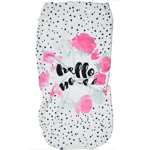

2 pcs infant newborn toddler swaddle blanket baby sleeping case bag headband hello world letter print drop ship